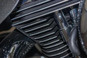 Motorbike Harley detail chromed plated iron metal photo