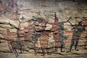 petroglyph cave painting reproduction in Mexico photo