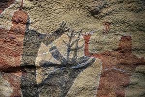 petroglyph cave painting reproduction in Mexico photo