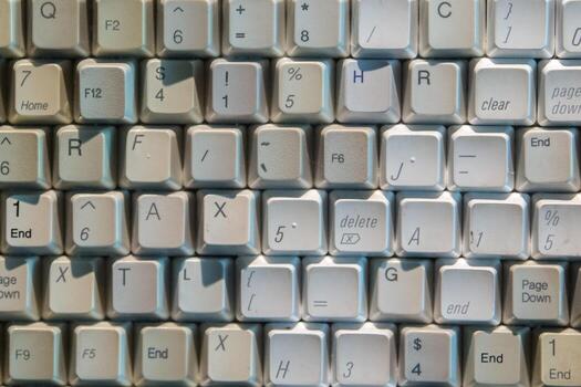 old computer keyboard buttons detail photo