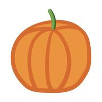 Vector pumpkin illustration. Hand drawn pumpkin cartoon style. Isolated. Design for stickers, textile, home decor.