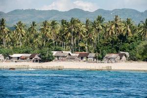 Algae seaweed farm in indonesia view panorama photo