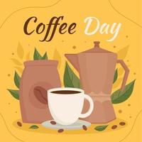 Coffee Day Greetings Template vector