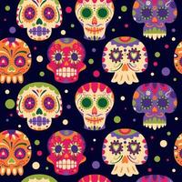 Calavera Sugar Skull Seamless Pattern vector