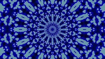 Abstract kaleidoscope animation with blue color background video