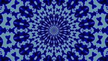 Abstract kaleidoscope animation with blue color background video