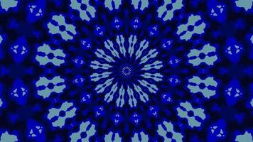Abstract kaleidoscope animation with blue color background video