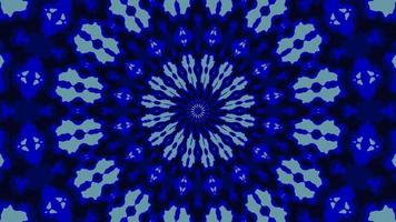 Abstract kaleidoscope animation with blue color background video