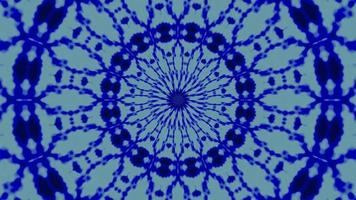 Abstract kaleidoscope animation with blue color background video