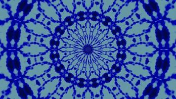 Abstract kaleidoscope animation with blue color background video