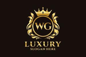 Initial WG Letter Royal Luxury Logo template in vector art for luxurious branding projects and other vector illustration.