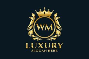 Initial WM Letter Royal Luxury Logo template in vector art for luxurious branding projects and other vector illustration.