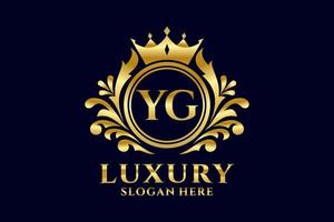 Initial YG Letter Royal Luxury Logo template in vector art for luxurious branding projects and other vector illustration.