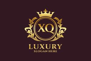 Initial XQ Letter Royal Luxury Logo template in vector art for luxurious branding projects and other vector illustration.