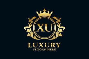Initial XU Letter Royal Luxury Logo template in vector art for luxurious branding projects and other vector illustration.