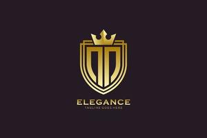 initial NN elegant luxury monogram logo or badge template with scrolls and royal crown - perfect for luxurious branding projects vector