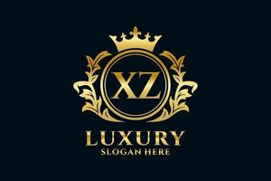 Initial XZ Letter Royal Luxury Logo template in vector art for luxurious branding projects and other vector illustration.