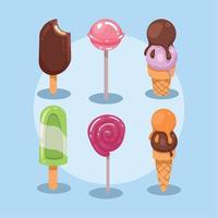 dessert food, set vector