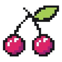 cherry pixel art vector