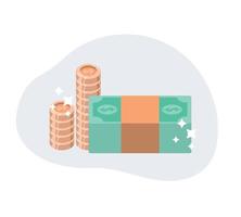 stack of cash, money income vector