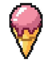 arte de píxeles de helado vector