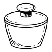 pot with cap kitchen vector