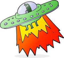 freehand drawn cartoon ufo vector