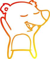 warm gradient line drawing cartoon bear vector