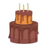 chocolate cake dessert vector