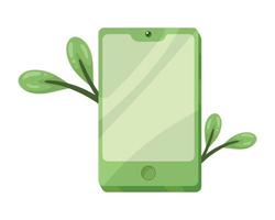 smartphone green energy vector