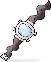 freehand drawn cartoon wrist watch vector