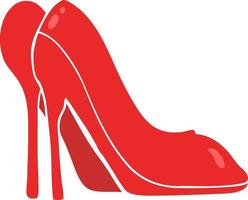 flat color illustration of high heel shoes vector