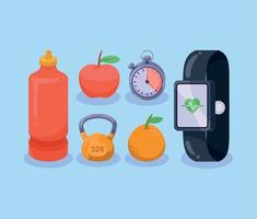 set of healthy lifestyle vector