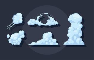 iconos nubes esponjosas vector