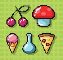 set of pixel art vector