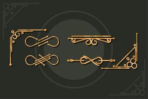 set of gold ornaments vector