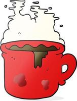 freehand drawn cartoon old coffee cup vector