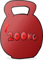 freehand drawn cartoon 20kg kettle bell vector