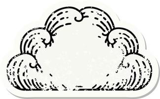distressed sticker tattoo in traditional style of a cloud vector