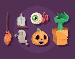 set of halloween party vector