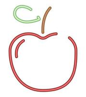 neon apple icon vector