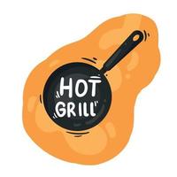 hot grill, cooking restaurant vector