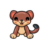 Cute little weasel cartoon leaping vector