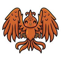 Cute little phoenix cartoon flying vector