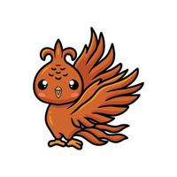 Cute little phoenix cartoon posing vector