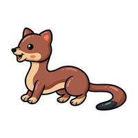 Cute little weasel cartoon posing vector