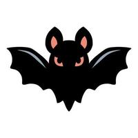 Scary black bat cartoon flying vector