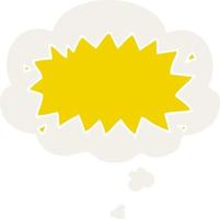 cartoon explosion symbol and thought bubble in retro style vector