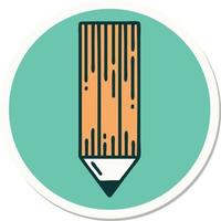 sticker of tattoo in traditional style of a pencil vector