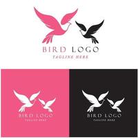 set of creative bird logo with slogan template vector